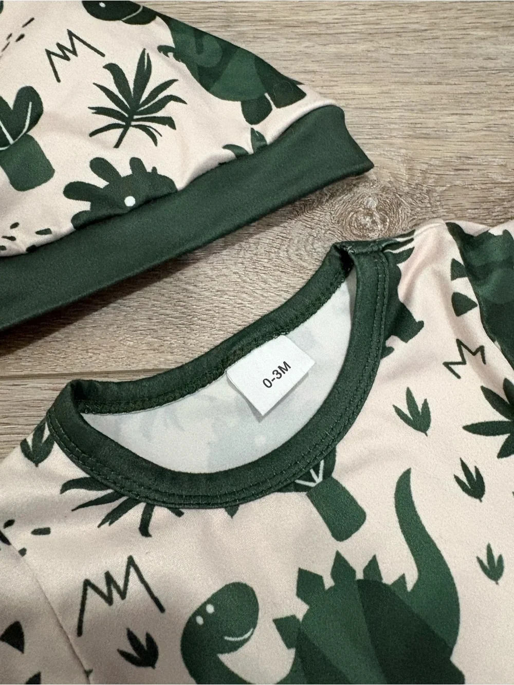 NWOT KIMI BEAR | Green Dino Print Romper & Hat Set